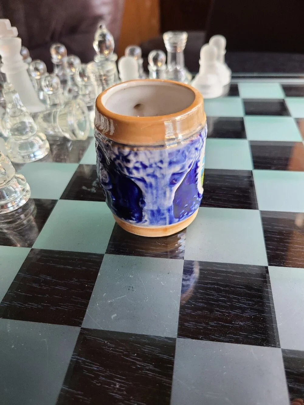 The Alamo San Antonio Ceramic Mini Mug - Blue & Tan